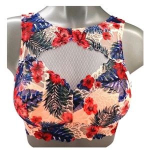 Victoria's Secret PINK Euphoria Floral Lace High Neck Bralette M